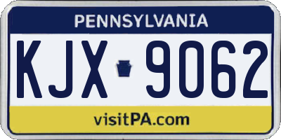PA license plate KJX9062