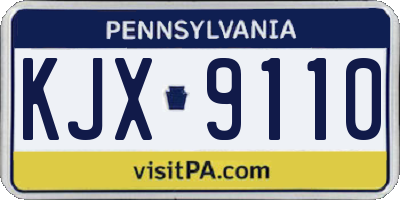 PA license plate KJX9110