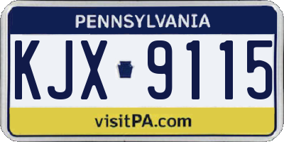 PA license plate KJX9115