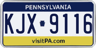 PA license plate KJX9116