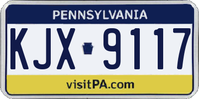 PA license plate KJX9117
