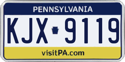PA license plate KJX9119