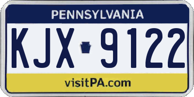 PA license plate KJX9122