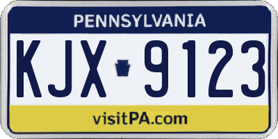 PA license plate KJX9123