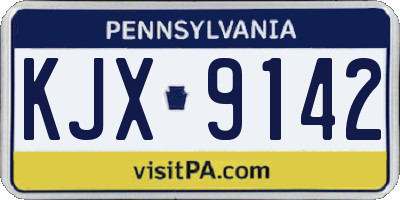 PA license plate KJX9142
