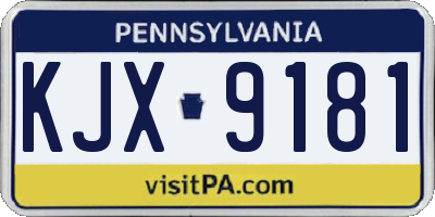PA license plate KJX9181