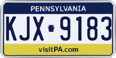 PA license plate KJX9183