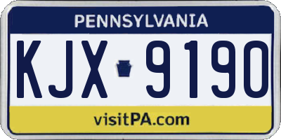 PA license plate KJX9190
