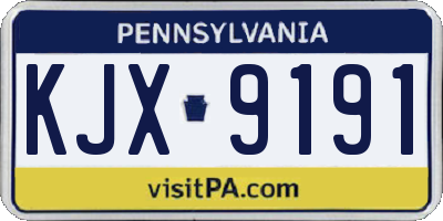 PA license plate KJX9191