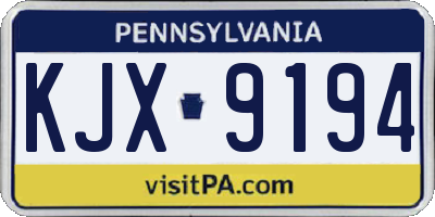 PA license plate KJX9194