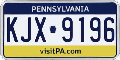 PA license plate KJX9196