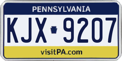 PA license plate KJX9207