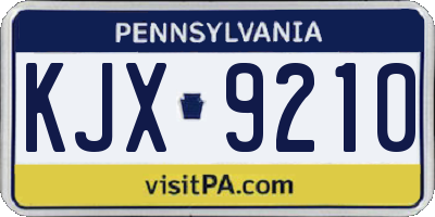 PA license plate KJX9210
