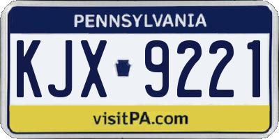 PA license plate KJX9221
