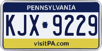 PA license plate KJX9229