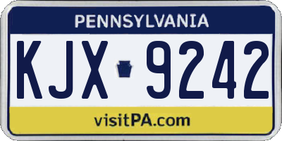 PA license plate KJX9242