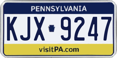 PA license plate KJX9247