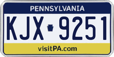 PA license plate KJX9251
