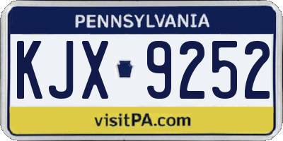 PA license plate KJX9252