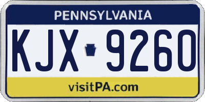PA license plate KJX9260