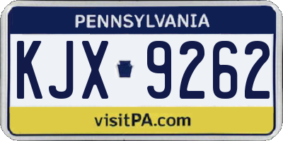 PA license plate KJX9262