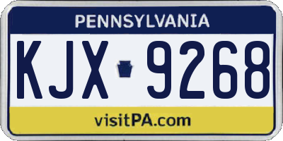 PA license plate KJX9268