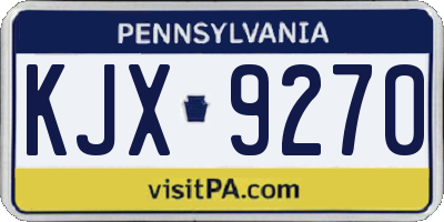 PA license plate KJX9270