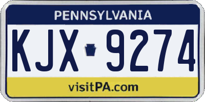 PA license plate KJX9274