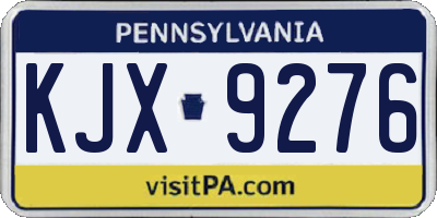 PA license plate KJX9276