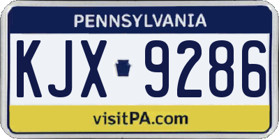 PA license plate KJX9286