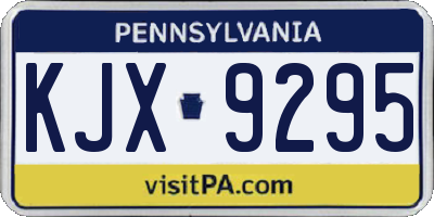 PA license plate KJX9295