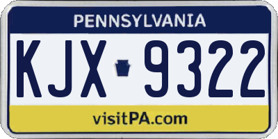 PA license plate KJX9322