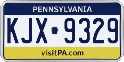 PA license plate KJX9329