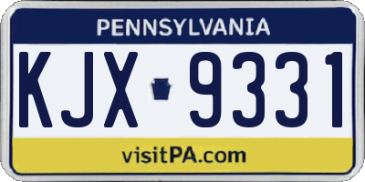 PA license plate KJX9331