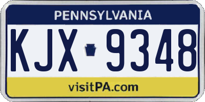 PA license plate KJX9348