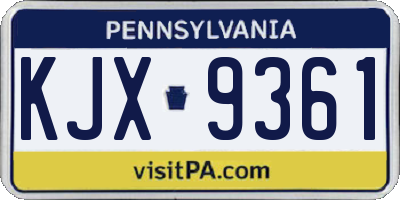 PA license plate KJX9361