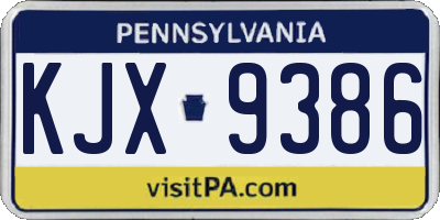 PA license plate KJX9386