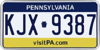 PA license plate KJX9387