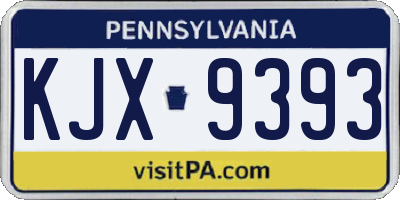 PA license plate KJX9393
