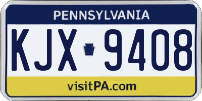PA license plate KJX9408