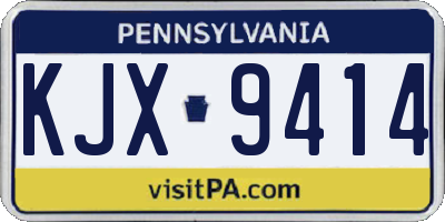 PA license plate KJX9414