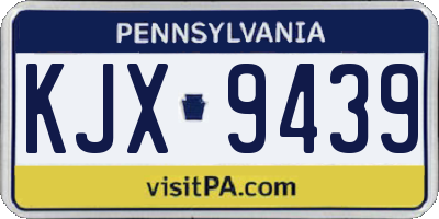 PA license plate KJX9439