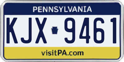 PA license plate KJX9461
