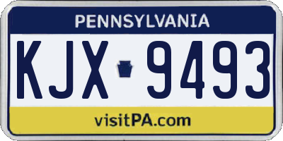 PA license plate KJX9493