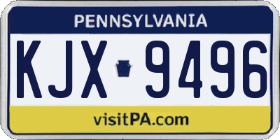 PA license plate KJX9496