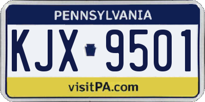 PA license plate KJX9501