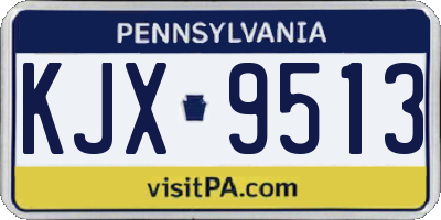 PA license plate KJX9513
