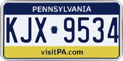 PA license plate KJX9534