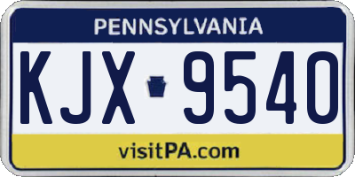 PA license plate KJX9540