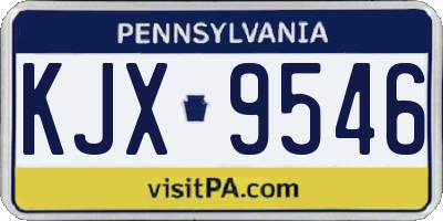 PA license plate KJX9546